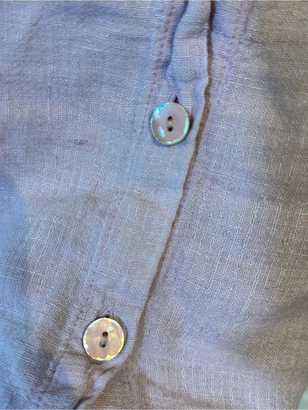Vintage 90s Flax 100% Linen Lavender Shirt and Pants Set Womens L